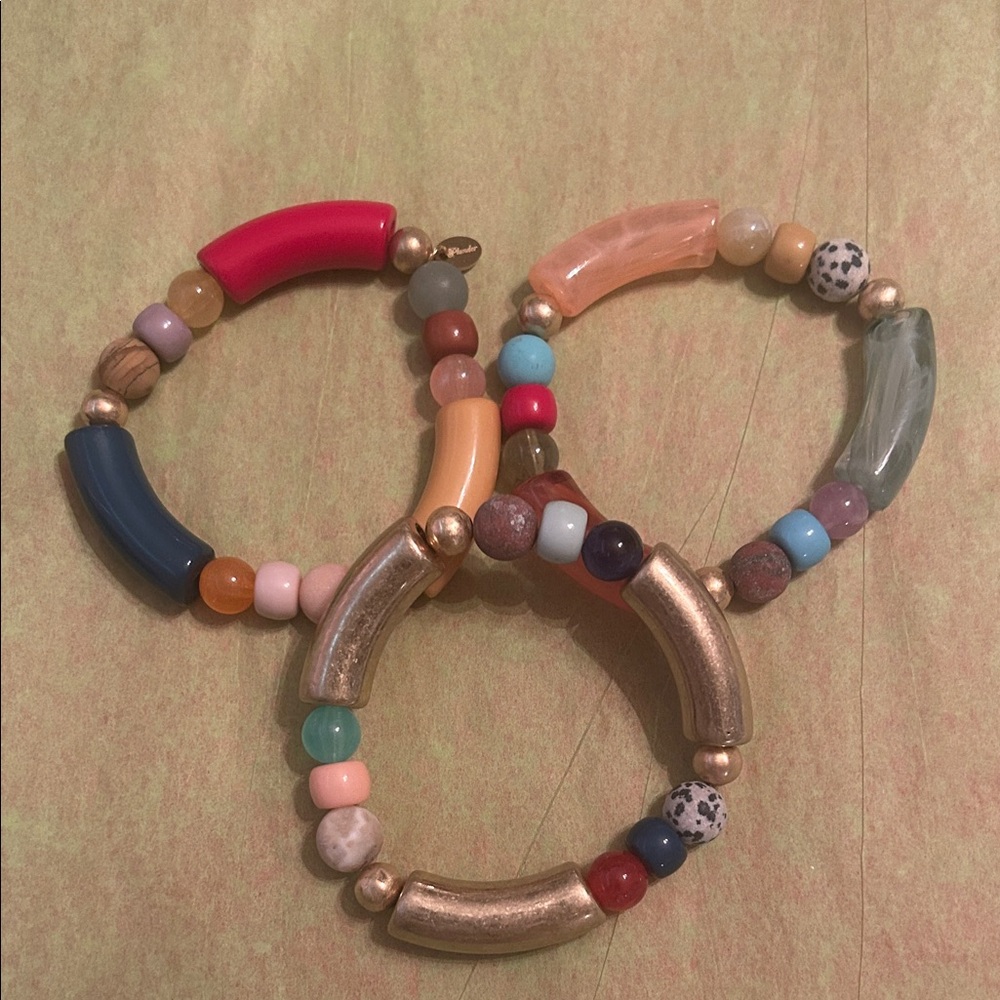 Multicolor Beaded Stretch Bracelet Set - Women Jewelry